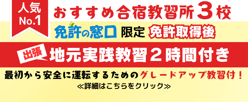 免許取得後の出張地元実践教習2時限付きプラン