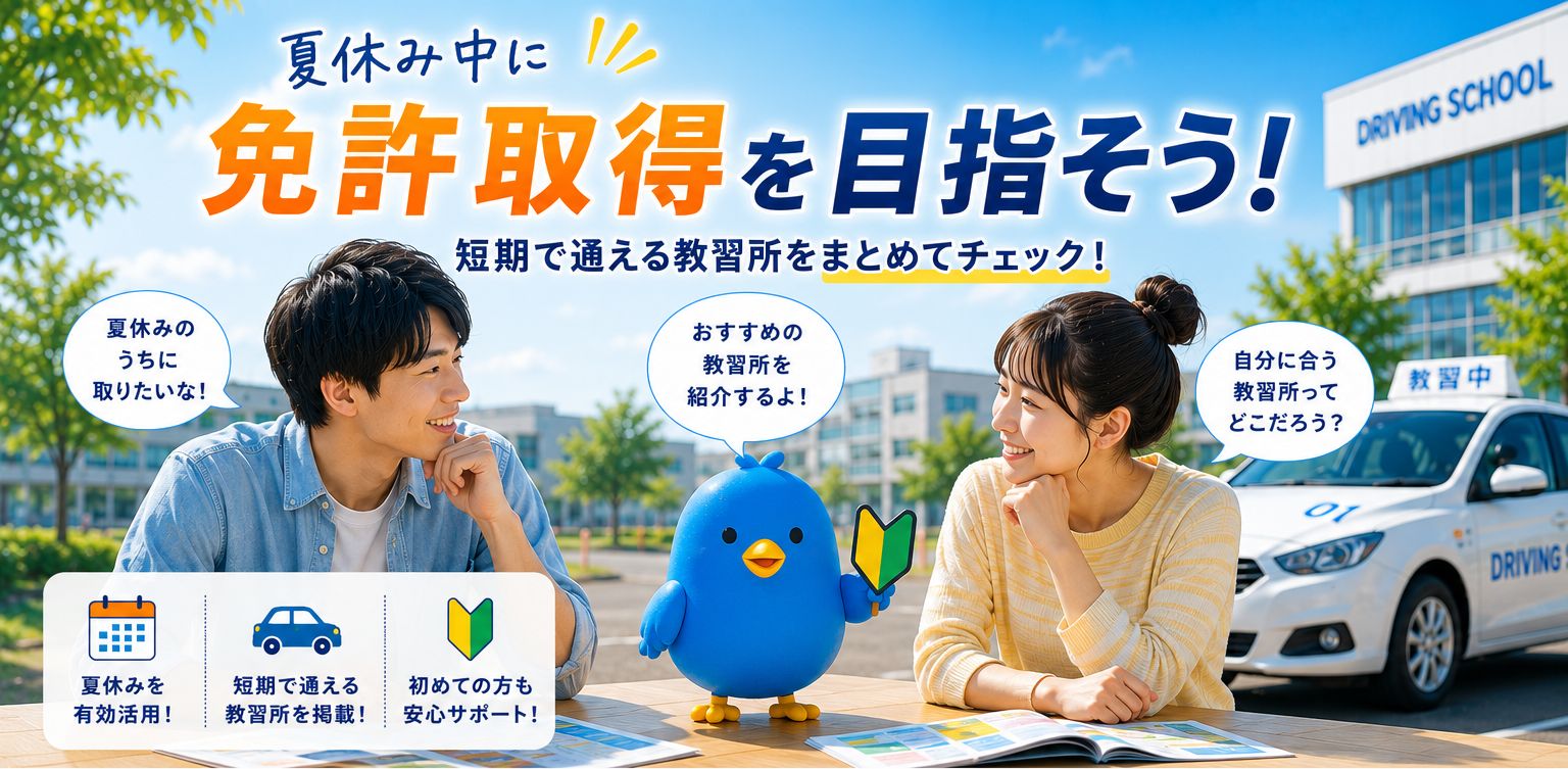 夏休み中に免許取得を目指せる教習所