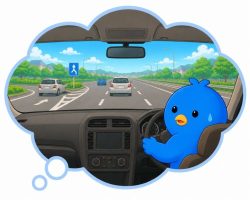 車線変更を怖がるブルーバードくん